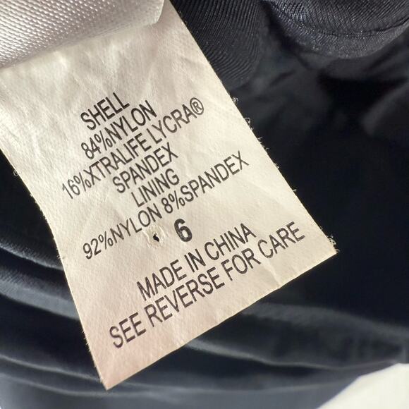 Badgley Mischka Black One-Piece Swimsuit with Ruched Waist Deep Plunge Size 6 - Picture 5 of 5